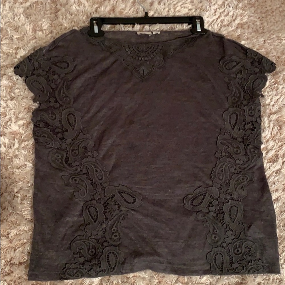 Anthropologie dark grey top